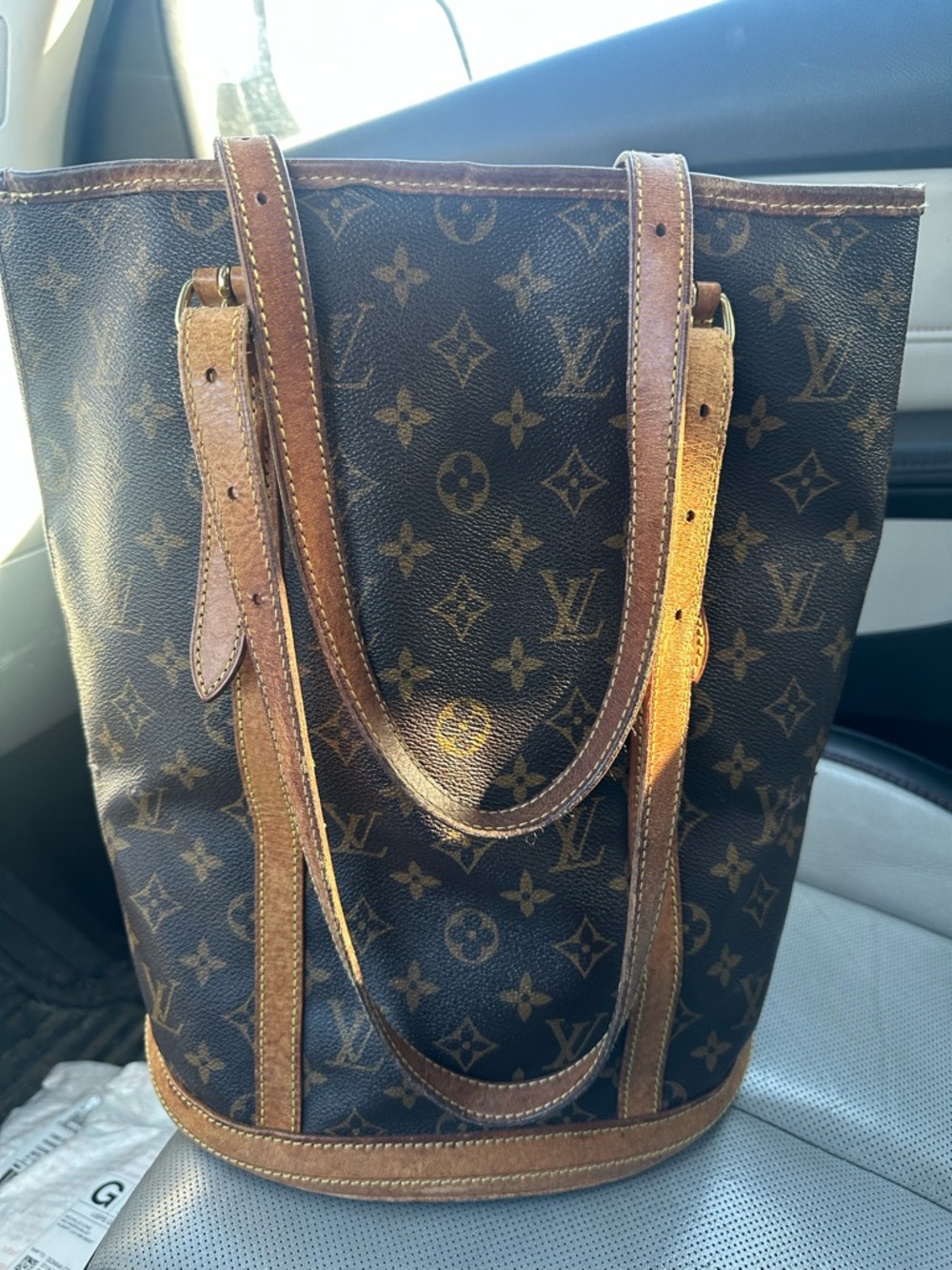 Louis Vuitton Brown Monogram Canvas Bucket Shoulder Bag